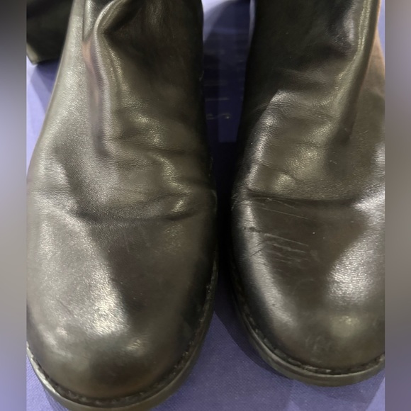 Stuart Weitzman 50/50 Lift Black Leather Stretch Over-The-Knee Boots - Picture 3 of 5